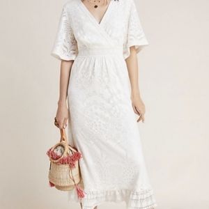 Farm rio Anthropologie white dress